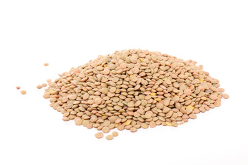 lentils isolated on white