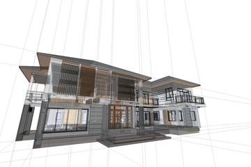 asian house architecture drawing