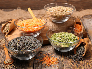 assorted of lentils, split pea