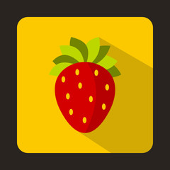 Strawberry icon in flat style