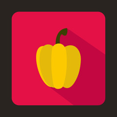 Yellow pepper icon in flat style