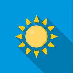 Sun icon in flat style