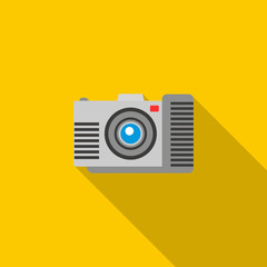Photo camera icon in flat style