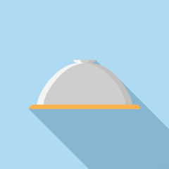 Fototapeta premium Restaurant cloche icon in flat style
