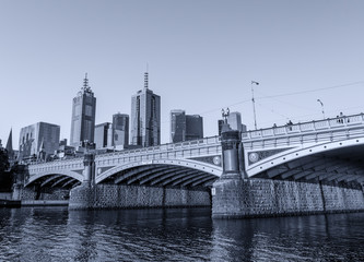 Fototapeta na wymiar Melbourne city, one of the most liveable city in the world in Vi