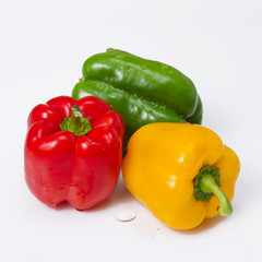 bell peppers on white