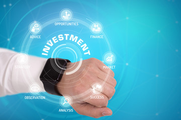 INVESTMENT CONCEPT with Icons and Keywords