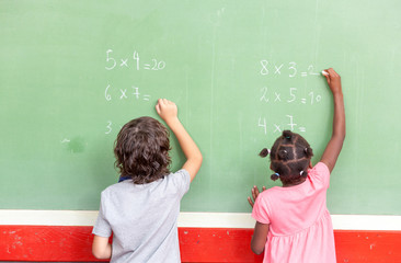 Working together at elementary school. Integration and multi eth