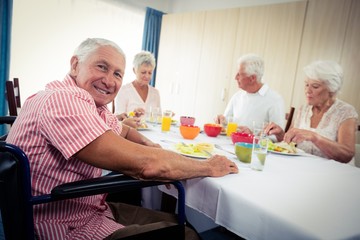 Pensioners at lunch