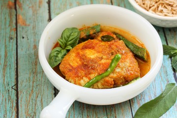 Fish Curry / Assam Pedas, selective focus