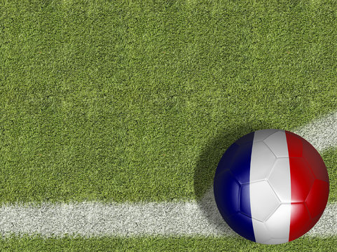 France Ball in a Soccer Field