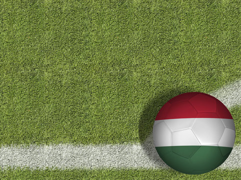 Hungary Ball in a Soccer Field