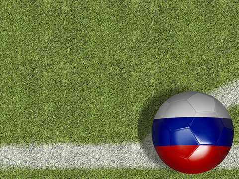 Russia Ball in a Soccer Field