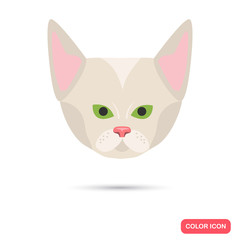 Cat muzzle color flat icon