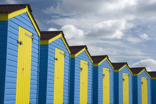 Colourful beach huts, Littlehampton, West Sussex