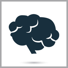 Human brain icon on the background