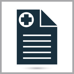 Medical sheet icon on the background