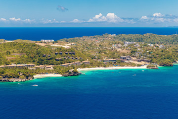 Fototapeta na wymiar Aerial view of beautiful bay in tropical Island with very white