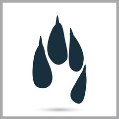 Hare paw print icon on the background