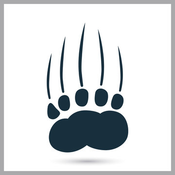 Bear paw print icon on the background