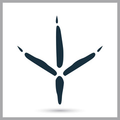 Bird paw print icon on the background
