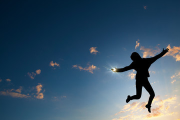 Dancer girl in jump