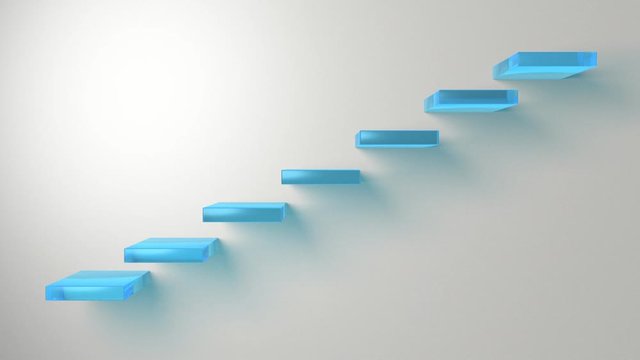 3d Stairs moving to the beat of the steps