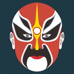 Naklejka premium Mask,Facial Makeup,Chinese Opera Characters Jingke