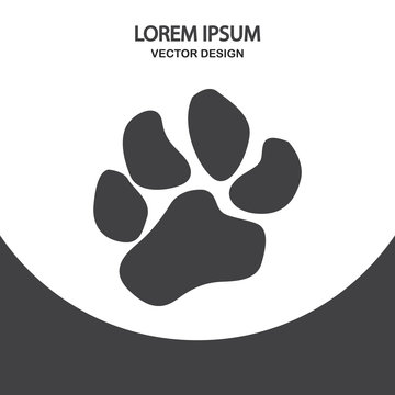 Lion Paw Print Icon On The Background