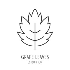 Vector Simple Logo Template Grape Leaf