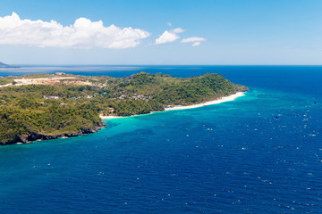 Fototapeta na wymiar Aerial view of beautiful bay in tropical Island with very white