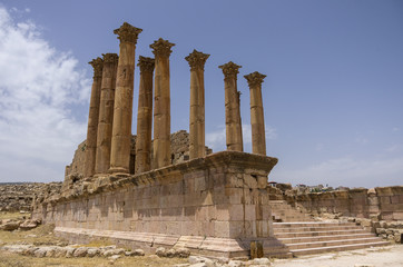 Temple of Artemis in the ancient Roman city of Gerasa, preset-day Jerash, Jordan
