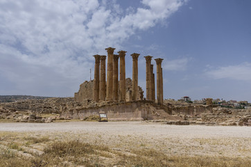 Temple of Artemis in the ancient Roman city of Gerasa, preset-day Jerash, Jordan