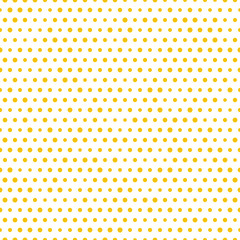 Simple seamless gold polka dot on white background, vector seamless polkadot pattern