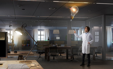 Doctor with bulb balloon