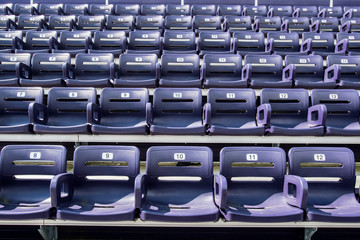 Purple Stadium Seats  with 5 seats in Front Row