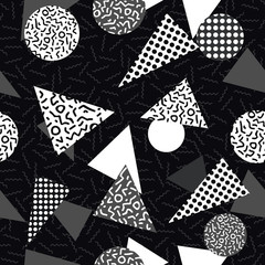 Fototapeta premium Black and white retro pattern with geometric shape