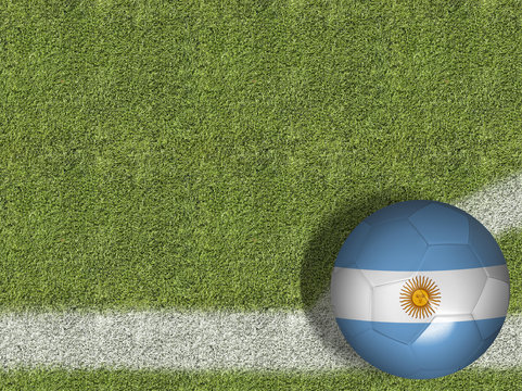Argentina Ball in a Soccer Field