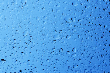 Blue water drops background, After rain