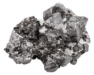 druse of black crystals of magnetite mineral stone