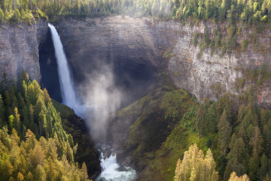 Canada, British Columbia, Wells Gray Provincial Park. Scenic of Helmcken Falls