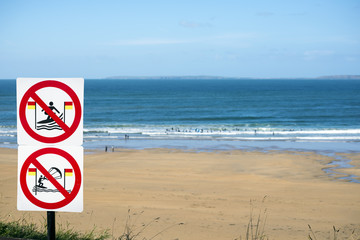 warning signs for surfers in ballybunion