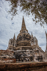 Fototapeta premium Wat Sri Sanphet landmark cultural organization UNESCO, which was registered as a World Heritage Ayutthaya, Thailand.