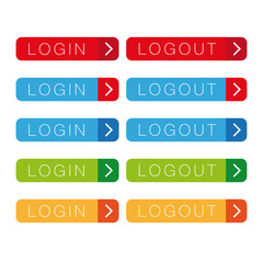 Login Logout button vector