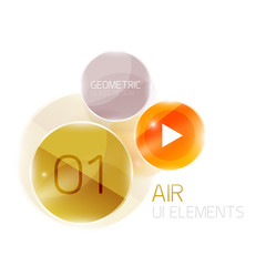 Abstract glass circles with sample text. Option info banner