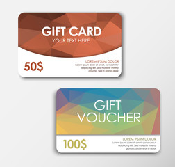Polygonal gift card and voucher