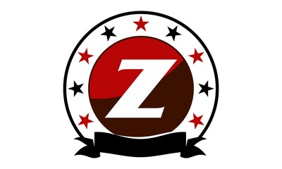 Emblem Star Ribbon Circle Initial Z