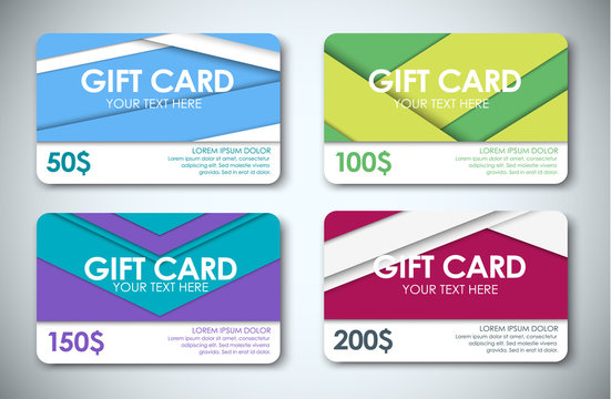 Set of gift cards