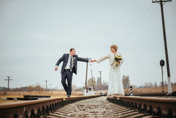 Beautiful  Wedding photosession on nature