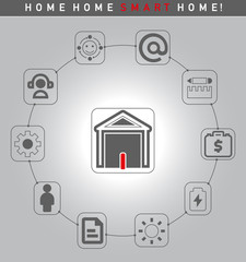 Smart home systems, abstract conceptual illustration. Well organized.